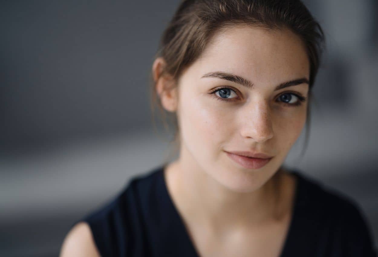 woman with a blurred background