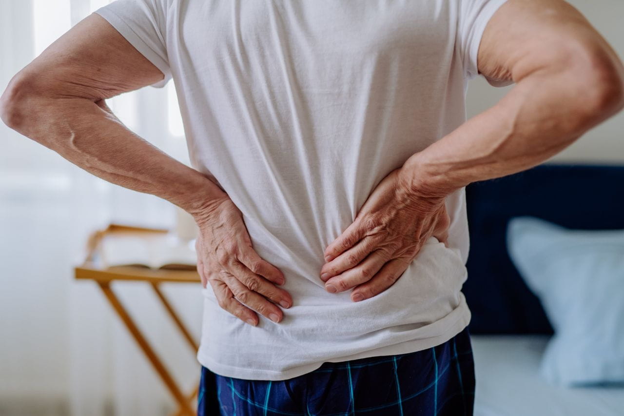 Man with lower back pain