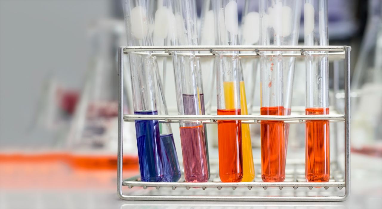 Colorful lab test tubes