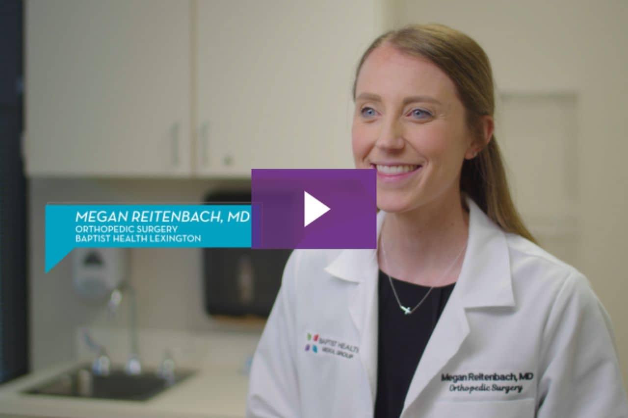 Screenshot of Megan Reitenbach, MD, Lexington Treating Thumb Arthritis