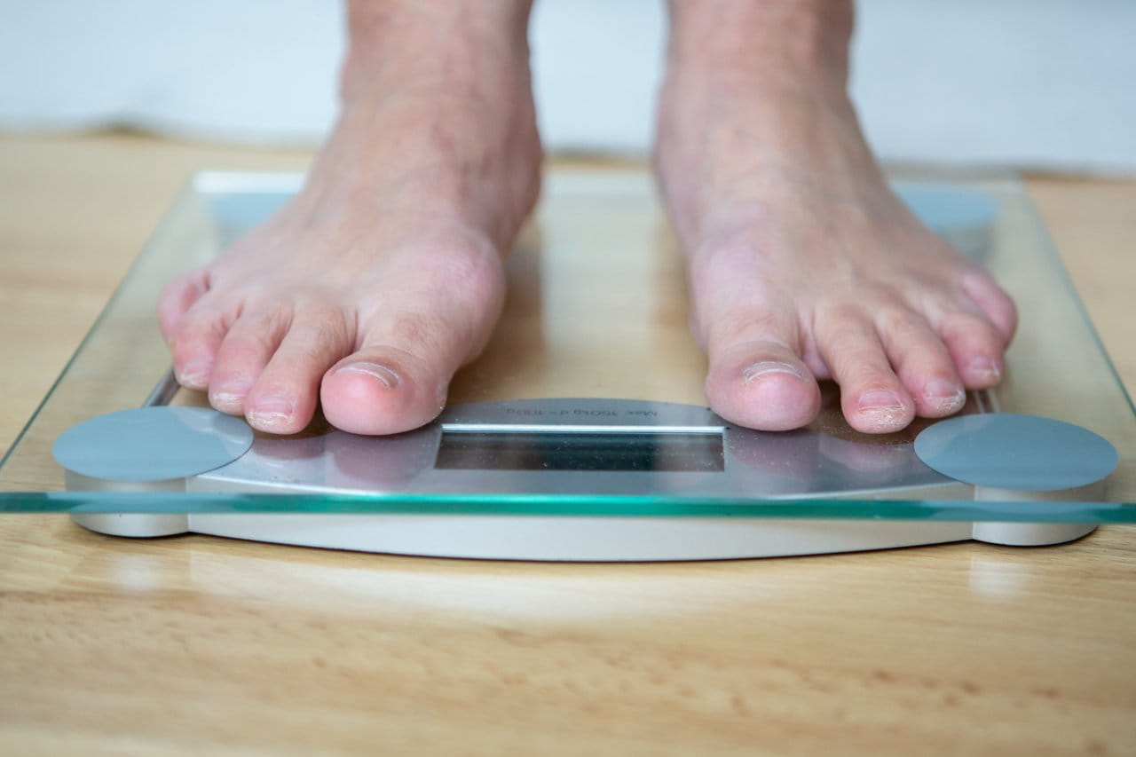 Feet on a scale