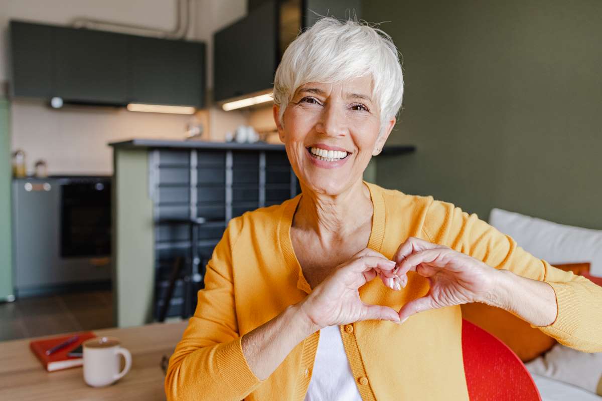 Woman making a heart with her hands